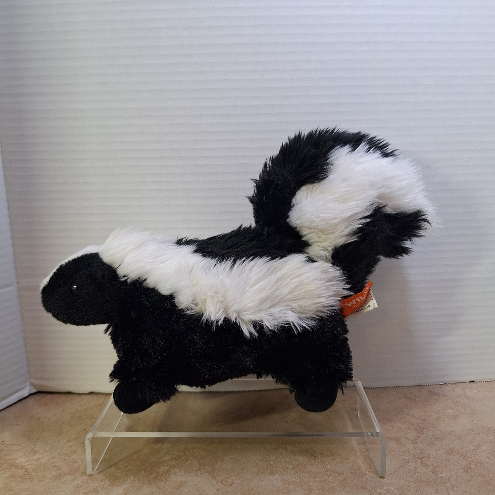 Wild Republic 12" Cuddlekins Black White Skunk Plush Animal Forest